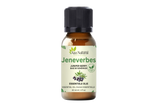 Wacholderöl 30 ml von Aza Natural, Braunglasfläschchen mit schwarzem Deckel, grünes Etikett mit einem Zweig Wacholderbeeren