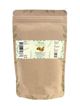 Papajablad poeder 250 gram van Aza Natural, hersluitbare kraftzak met etiket Papaja poeder