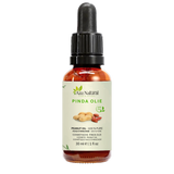 Flacon d’huile d’arachide Aza Natural, 30 ml, verre foncé avec pipette et une étiquette avec des cacahuètes en coque