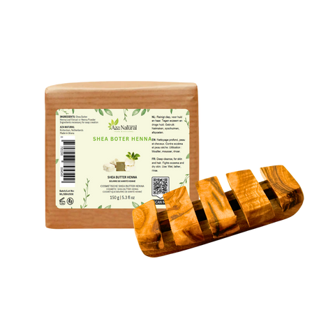 Tamale Sheabutter Henna mit Seifenhalter aus Olivenholz
