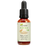 Flacon d’huile de riz Aza Natural, 30 ml, verre foncé avec pipette et une étiquette avec des grains de riz et un épi de riz