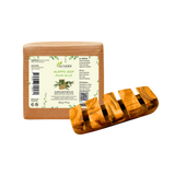 Aleppo Zeep 200gr - 20% Laurierolie voor Huid en Haar met Zeephouder van Olijfhout Rooster - afbeelding 2 van 3