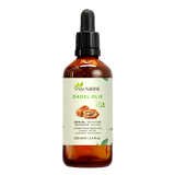 Dadelolie 100 ml van Aza Natural, fles van donker glas met pipet en een etiket met twee dadels