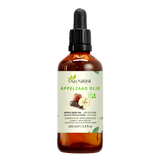 Huile de pépins de pomme 100 ml Aza Natural, flacon en verre foncé avec pipette, étiquette avec deux pommes et des pépins