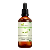 Sponspompoenzaad olie 100 ml van Aza Natural, fles van bruin glas met pipet en een etiket met groene luffavruchten
