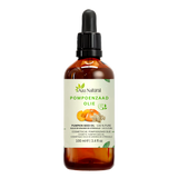 Pompoenzaad olie 100 ml van Aza Natural, fles van bruin glas met pipet en een etiket met een pompoen en pompoenpitten