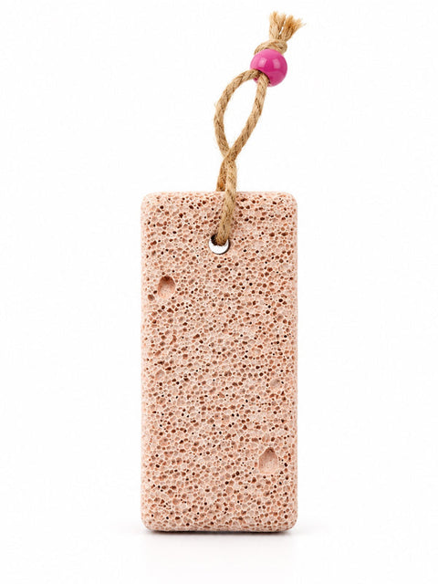 Peach voetscrubber en scrubsteen met koord