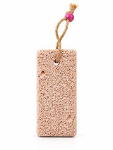 Peach voetscrubber en scrubsteen met koord