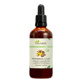 Huile de noyau d’abricot 100 ml Aza Natural, flacon en verre foncé avec pipette et une étiquette avec des noyaux d’abricot