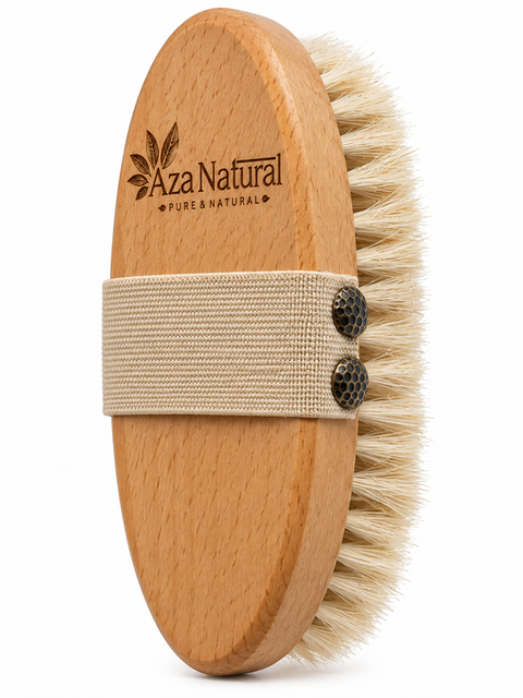 Houten body brush en handscrubber van Aza Natural