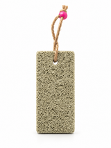 Olive voetscrubber en scrubsteen met koord