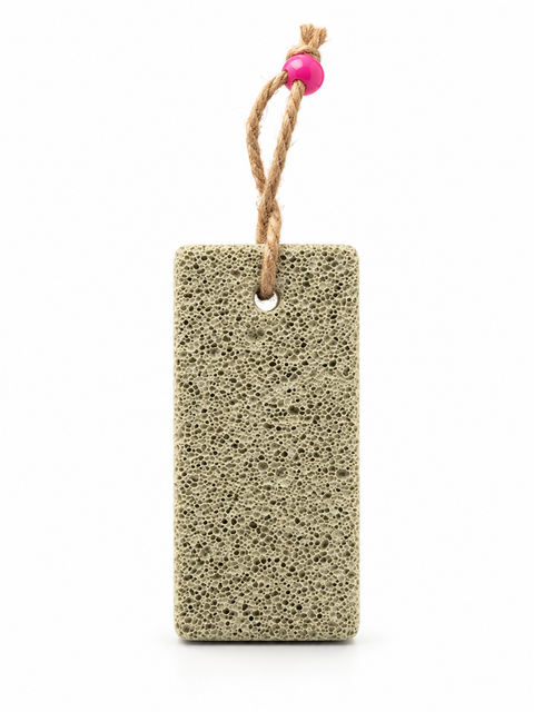 Olive voetscrubber en scrubsteen met koord