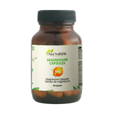 Pot magnesium capsules van Aza Natural met 60 capsules, donker glas met schroefdop