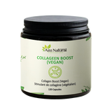 Dose Collageen Boost von Aza Natural mit 120 Kapseln, breite Dose aus dunklem Glas
