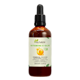 Huile de vitamine E 100 ml Aza Natural, flacon en verre foncé avec pipette, étiquette avec une goutte jaune et la lettre E