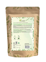 Dos du sachet de sel d’Epsom d’Aza Natural avec la ligne des ingrédients, le mode d’emploi et le numéro de lot
