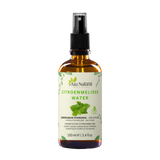 Flesje citroenmelisse water van Aza Natural, 100 ml, bruin glas met sprayknop en een etiket met een bosje melisseblaadjes