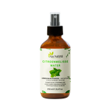 Flesje citroenmelisse water van Aza Natural, 250 ml, bruin glas met sprayknop en een etiket met een bosje melisseblaadjes