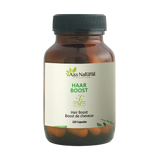Pot de gélules Haar Boost Aza Natural avec 120 gélules, verre foncé à couvercle à vis