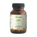 Pot de gélules Haar Boost Aza Natural avec 30 gélules, verre foncé à couvercle à vis