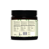 Achterkant van de pot Darmgezondheid Capsules van Aza Natural met het drietalige etiket en de barcode