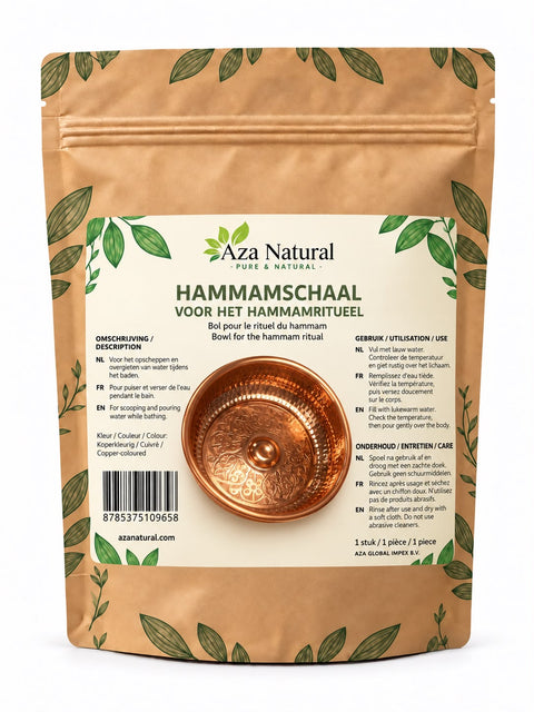 Hammamschaal in de verpakking van Aza Natural