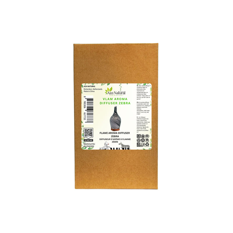 Vlam Aroma Diffuser Zebra Donker Hout - afbeelding 2 van 3